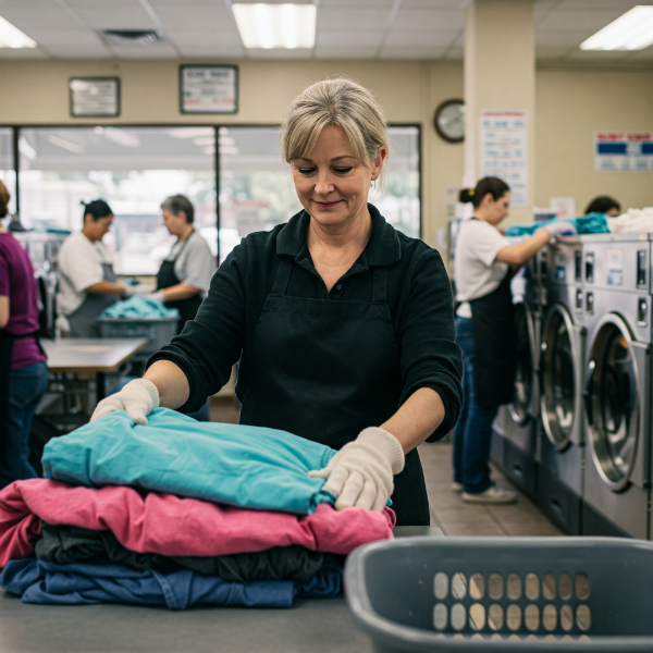 Woman Doing Laundry 600X600